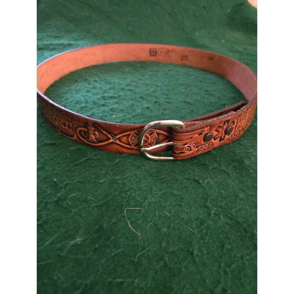 Lex USA Fire Department History Leather Belt (LG-3)